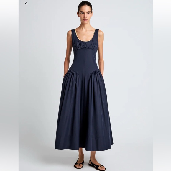 Proenza Schouler Dresses & Skirts - PROENZA SCHOULER White Label Kendall Cotton Blend Midi dress Navy Blue